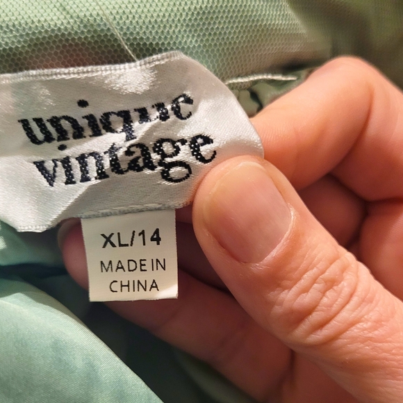 UNIQUE VINTAGE Mint Green Seetie Pie Hearts Tulle Skirt Sz 14 - Picture 3 of 3